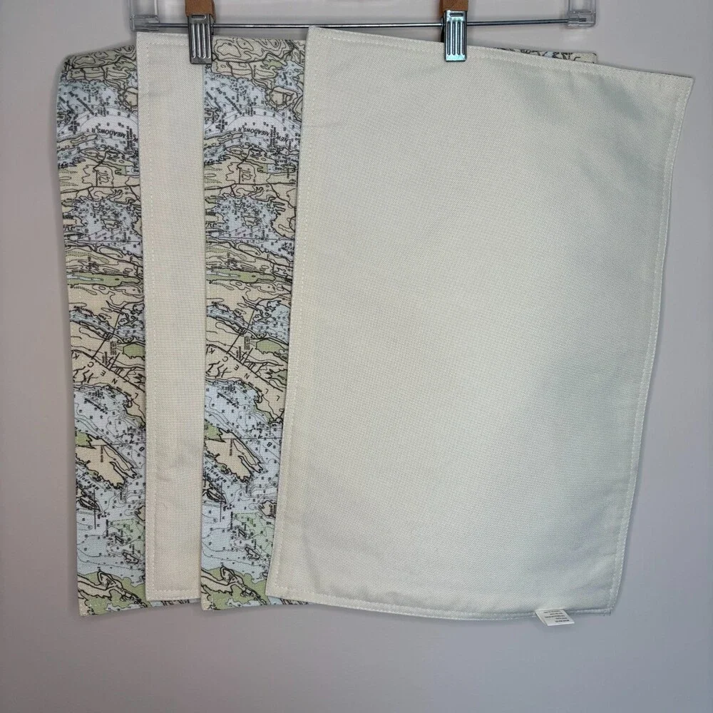 Set of 4 NEW Placemats 12x18 Casco Bay Maine Harpswell Sound Nautical Boating
